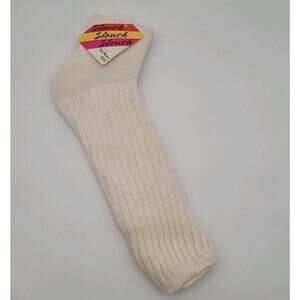 Vintage Slouch Socks Woman's Size 9-11 White NOS W Tag Cotton Blend 90s